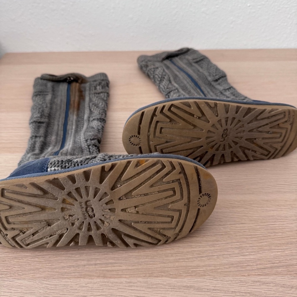 UGG Cable Knit Slippers - Gray and Blue - Picture 4 of 10